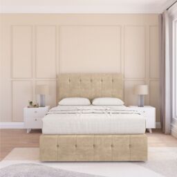 "Sloomy Cambridge Coniston Bed Set, 4 Drawers, Mattress & 54"" Headboard in Cream - Size: King" - thumbnail 2