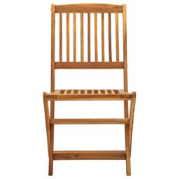 Berkfield Home Folding Outdoor Chairs 2 pcs Solid Acacia Wood in Brown - thumbnail 3