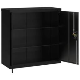 Berkfield Home File Cabinet Black 90x40x90 cm Steel - Size: 90 x 40 x 90 cm - thumbnail 4