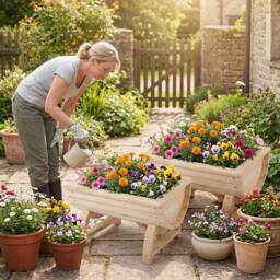KORVIXA 80 kg Heavy-Duty Elevated Planter Box in Natural - Size: 1.25kg - thumbnail 3