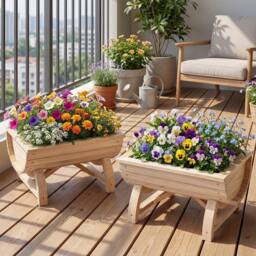 KORVIXA 80 kg Heavy-Duty Elevated Planter Box in Natural - Size: 1.25kg