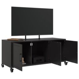 Berkfield Home TV Cabinet Black 100.5x39x43.5 cm Steel - thumbnail 4