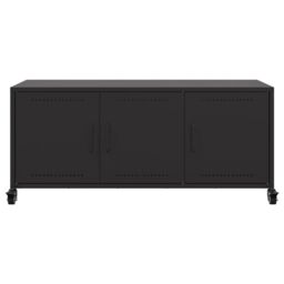Berkfield Home TV Cabinet Black 100.5x39x43.5 cm Steel - thumbnail 6