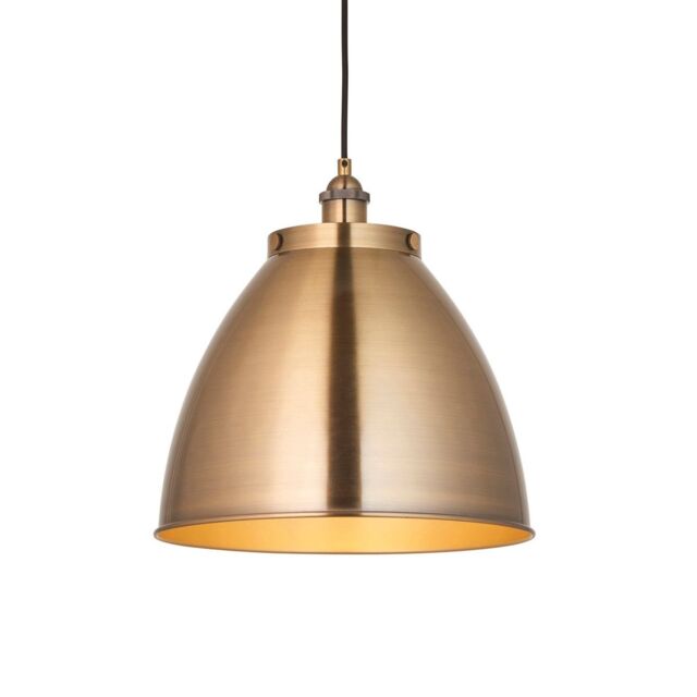 Netlighting Franklin 33cm Pendant Ceiling Lamp Antique Brass Plate in Yellow - image 1