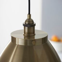 Netlighting Franklin 33cm Pendant Ceiling Lamp Antique Brass Plate in Yellow - thumbnail 5