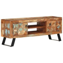 Berkfield Home TV Cabinet 112x30x45 cm Solid Wood Reclaimed - Size: 112 x 30 x 45 cm - thumbnail 2