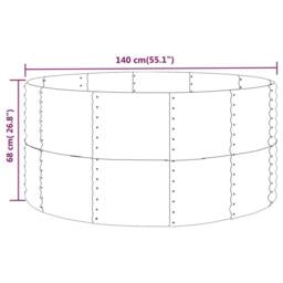 Berkfield Home Garden Raised Bed Green 140x140x68 cm Powder-coated Steel - Size: 140 x 140 x 68 cm - thumbnail 4