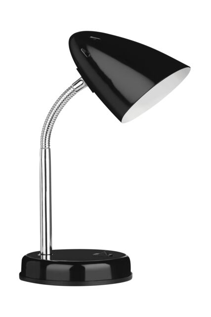 Orsina Red Table Lamp for Work Desk, Desk Lamp with Conical Lamp Head, Long Lasting Iron Bedside Lamp in Black - image 1