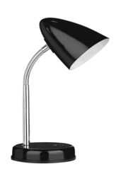 Orsina Red Table Lamp for Work Desk, Desk Lamp with Conical Lamp Head, Long Lasting Iron Bedside Lamp in Black