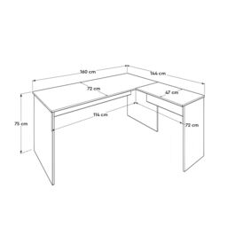 FWStyle White L Shaped Reversible Home Office Corner Desk - thumbnail 4