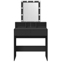 Berkfield Home Dressing Table with LED Black 80x41x144.5 cm - thumbnail 5