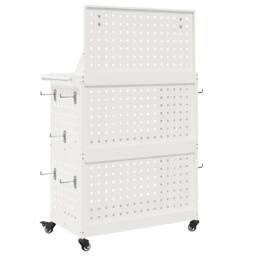 Berkfield Home Tool Trolley with Shelf with Wheel with Storage Manual White 65 x - thumbnail 7