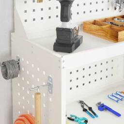 Berkfield Home Tool Trolley with Shelf with Wheel with Storage Manual White 65 x - thumbnail 4