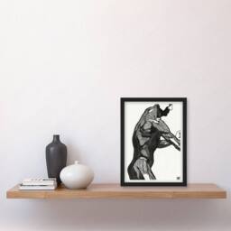 Artery8 Anatomical study of mans lateral muscles Stolk Framed Wall Art Print in White - Size: A4 - thumbnail 4