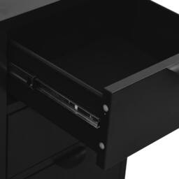Berkfield Home Sideboard Black 75x35x70 cm Steel & Tempered Glass - Size: 75 x 35 x 70 cm - thumbnail 8