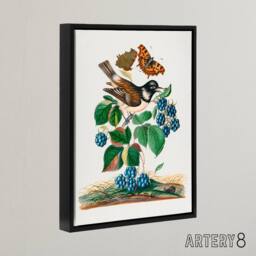 "Artery8 Bramble Rubus Starling & Butterflies Bolton Framed Canvas Wall Art - Size: W12"" x H16""" - thumbnail 2