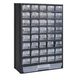 Berkfield Home 41-Drawer Storage Cabinet Tool Box 2 pcs Plastic in Black - thumbnail 2
