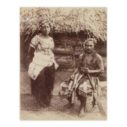"Artery8 Burton Brothers Samoan Chief Justice & His Wife Wall Art Print in Brown - Size: W12"" x H16""" - thumbnail 1