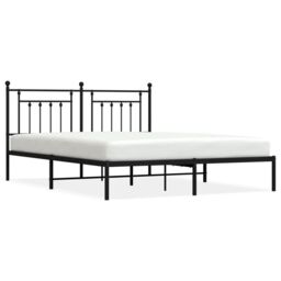 Berkfield Home Metal Bed Frame with Headboard Black 183x213 cm - thumbnail 2