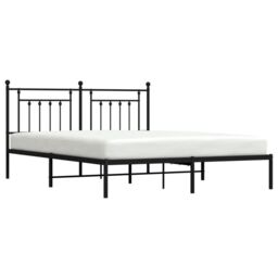 Berkfield Home Metal Bed Frame with Headboard Black 183x213 cm - thumbnail 4