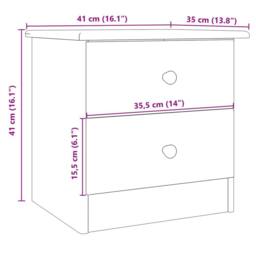 Berkfield Home Beautiful Bedside Cabinet ALTA White 43x35x40.5 cm Solid Wood Pine - thumbnail 8