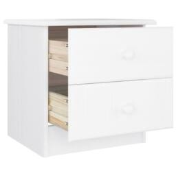 Berkfield Home Beautiful Bedside Cabinet ALTA White 43x35x40.5 cm Solid Wood Pine - thumbnail 4