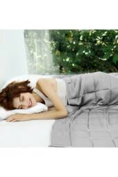 KDMD Weighted Blanket 13lb 50x70 Breathable All Season Throw Kids in Grey - thumbnail 2