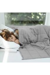 KDMD Weighted Blanket 13lb 50x70 Breathable All Season Throw Kids in Grey - thumbnail 3