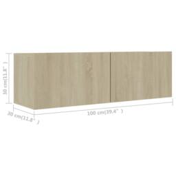 Berkfield Home Practical 2 Piece TV Cabinet Set Sonoma Oak Engineered Wood in Light Tan - thumbnail 7
