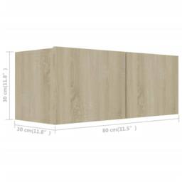 Berkfield Home Practical 2 Piece TV Cabinet Set Sonoma Oak Engineered Wood in Light Tan - thumbnail 6