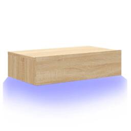 Berkfield Home TV Cabinet with LED Lights Sonoma Oak 60x35x15.5 cm in Light Brown - thumbnail 6