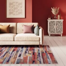 Kukoon Multi-Colour Abstract Soft Chenille Washable Living Room Area Rug - Size: 80 cm x 150 cm - thumbnail 3