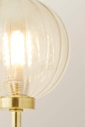 ValueLights Chessy Asymmetric Ribbed Glass Globe Gold Dual 2 Way Stem Table Lamp - thumbnail 4