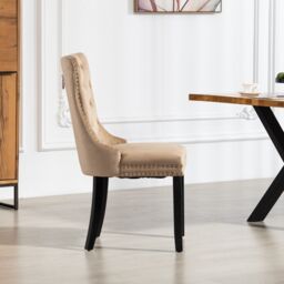 Artemis Home Ceres Velvet Fabric Dining Chairs - Set of 2 in Brown - Size: 2 Pack - thumbnail 3