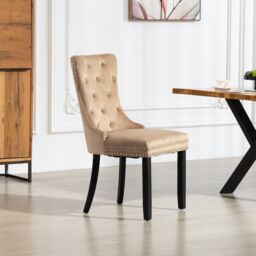 Artemis Home Ceres Velvet Fabric Dining Chairs - Set of 2 in Brown - Size: 2 Pack - thumbnail 2