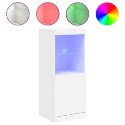 Berkfield Home Sideboard with LED Lights White 41x37x100 cm - Size: 41 x 37 x 100 cm - thumbnail 2