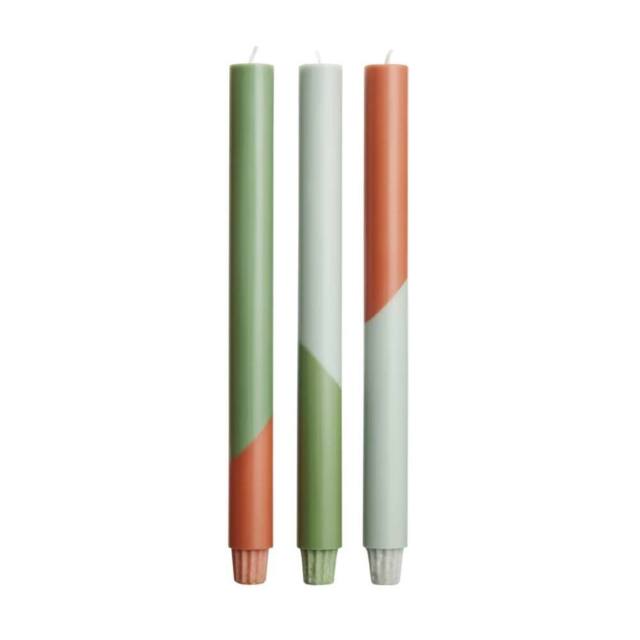 Originalhome Eden Diagonal Candles (Pack of 3) in Bright Green - image 1