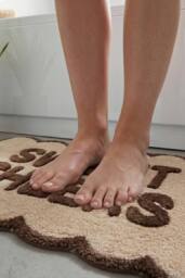 Mooky Mats Sweet Cheeks Scalloped Bath Mat in Chocolate - thumbnail 3