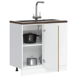 Berkfield Home Kitchen Base Cabinet Porto Old Wood Engineered Wood in Brown - thumbnail 1