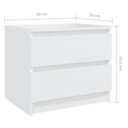 Berkfield Home Bed Cabinet White 50x39x43.5 cm Engineered Wood - thumbnail 6