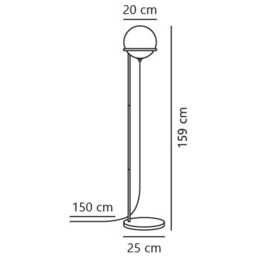 Nordlux Wilson Floor Lamp Black Glass Livingroom G9 Switch - thumbnail 7