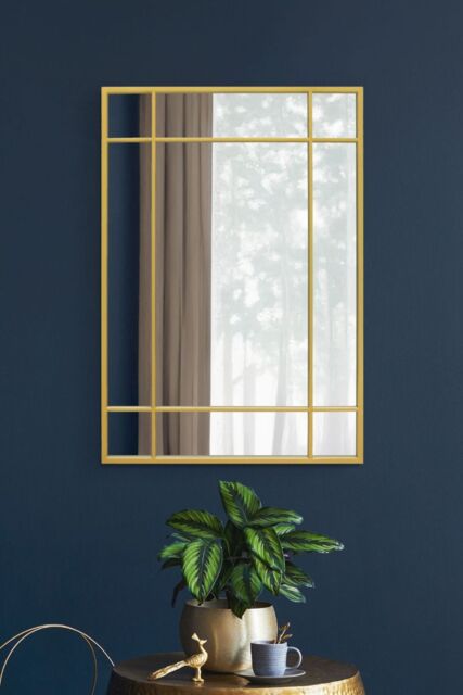 "MirrorOutlet Gold Modern Contemporary Wall Mirror 39"" X 27"" (100CM X 70CM) - Size: 1 Pack" - image 1