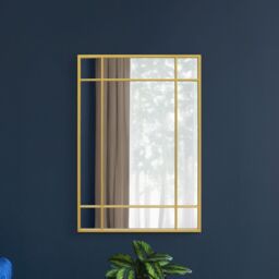 "MirrorOutlet Gold Modern Contemporary Wall Mirror 39"" X 27"" (100CM X 70CM) - Size: 1 Pack" - thumbnail 6