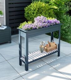 Norfolk Leisure Lifestyle Florenity High Planter with Zinc Tray in Dark Blue
