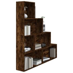 Berkfield Home Book Cabinet Smoked Oak 155x24x160 cm in Brown - Size: 155 x 24 x 160 cm - thumbnail 6