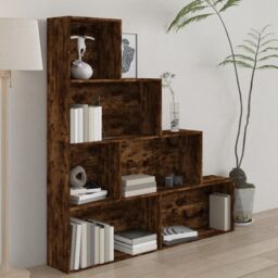 Berkfield Home Book Cabinet Smoked Oak 155x24x160 cm in Brown - Size: 155 x 24 x 160 cm - thumbnail 1