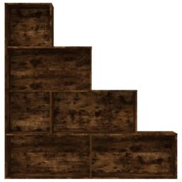 Berkfield Home Book Cabinet Smoked Oak 155x24x160 cm in Brown - Size: 155 x 24 x 160 cm - thumbnail 3