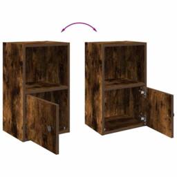Berkfield Home Bookcase Smoked Oak 31x24x52 cm Engineered Wood in Brown - Size: 31 x 24 x 52 cm - thumbnail 8