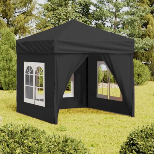 Berkfield Home Folding Party Tent with Sidewalls Anthracite 2x2 m in Black - image 1