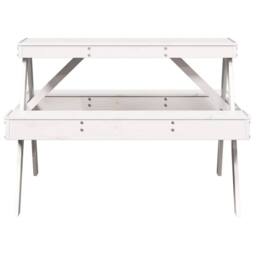 Berkfield Home Picnic Table White 105x134x75 cm Solid Wood Pine - Size: 105 x 134 x 75 cm - thumbnail 4